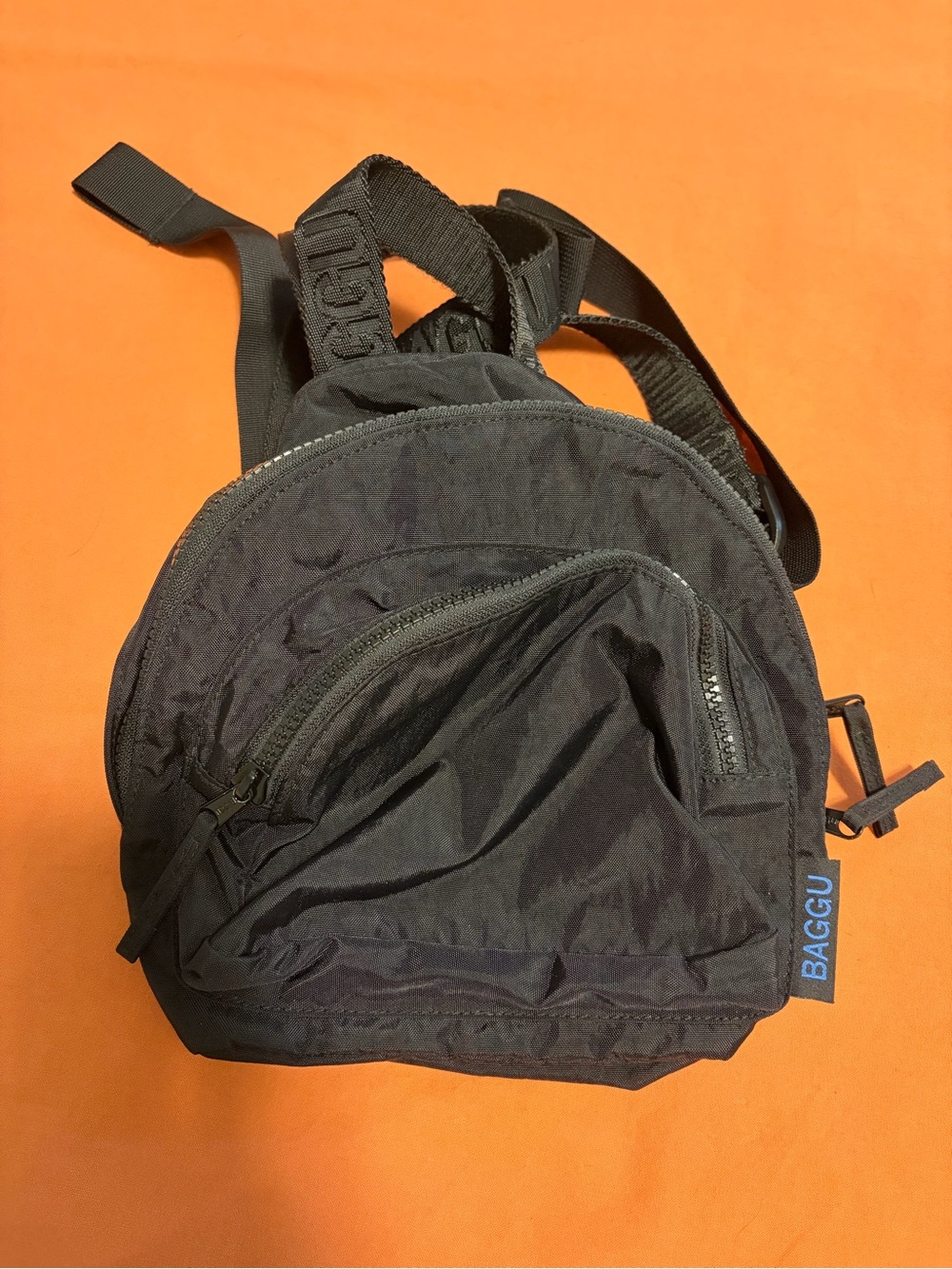 BAGGU Black Mini nylon backpack